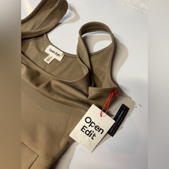 OPEN EDIT Khaki tank scoop neck bodycon midi dress size XS.‎ - Picture 10 of 16